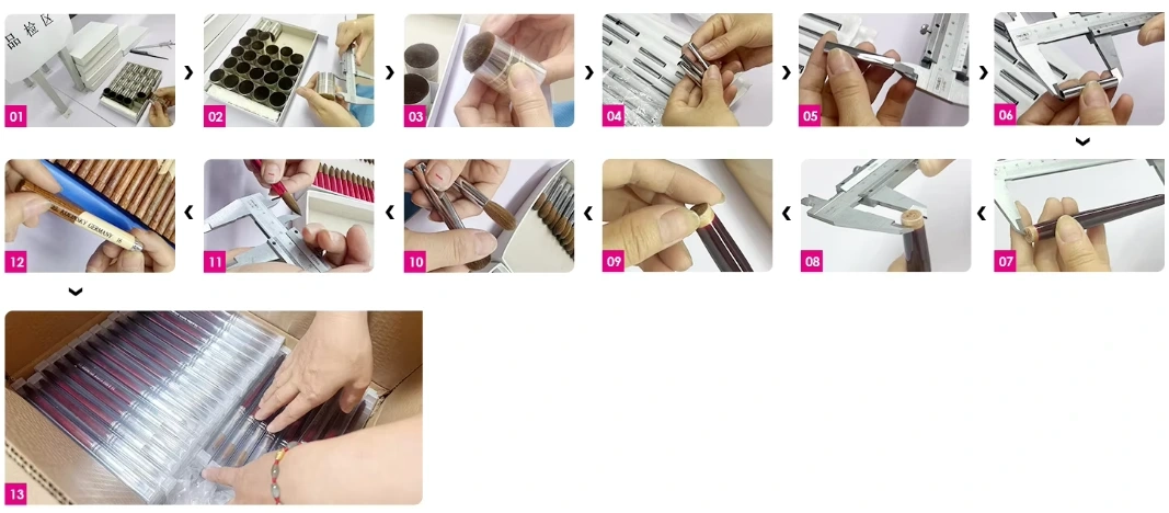 Golden Metal Cap Nail Art Brush